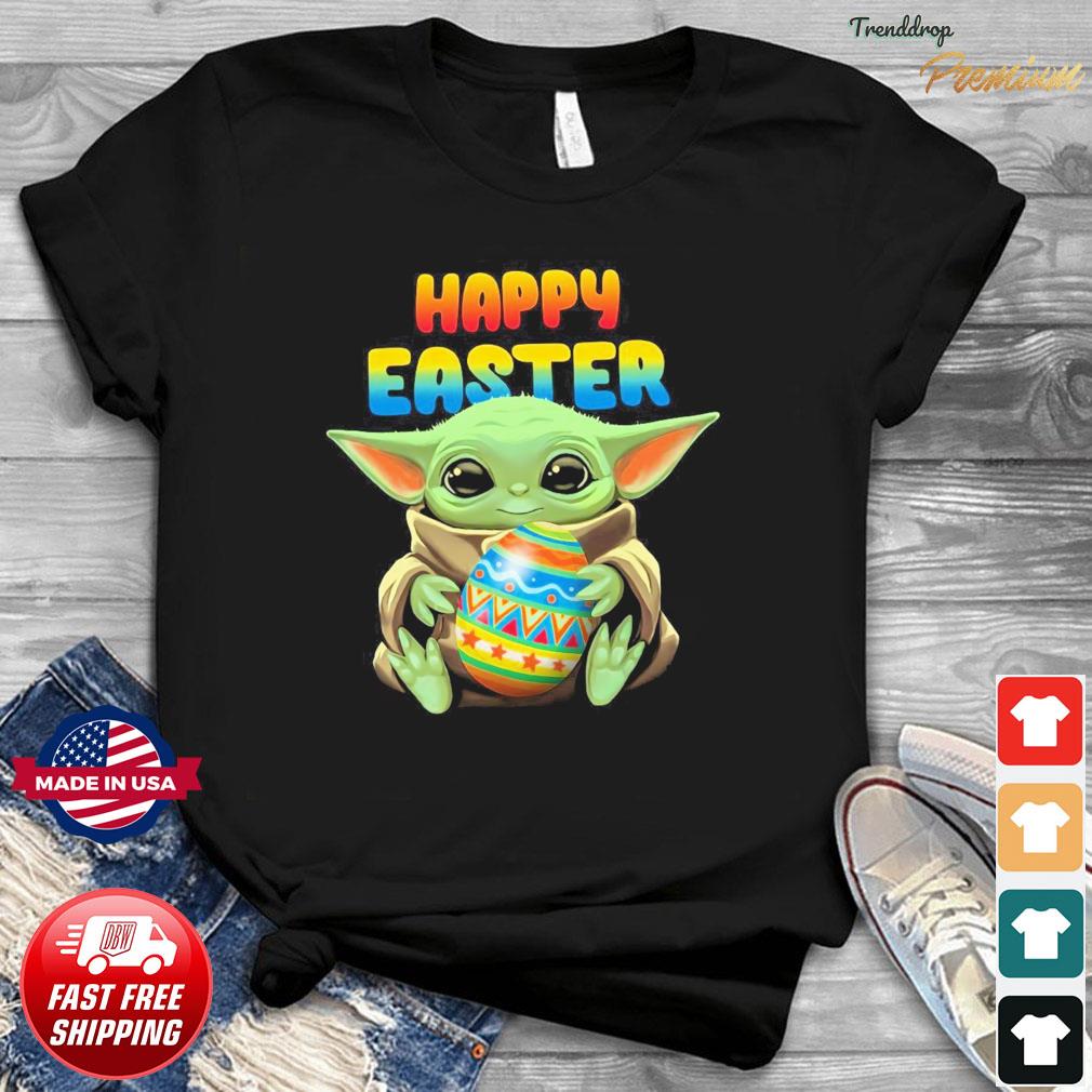 Happy Easter 2021 With Baby Yoda Hug Easter Egg Shirt Hoodie Sweater Long Sleeve And Tank Top