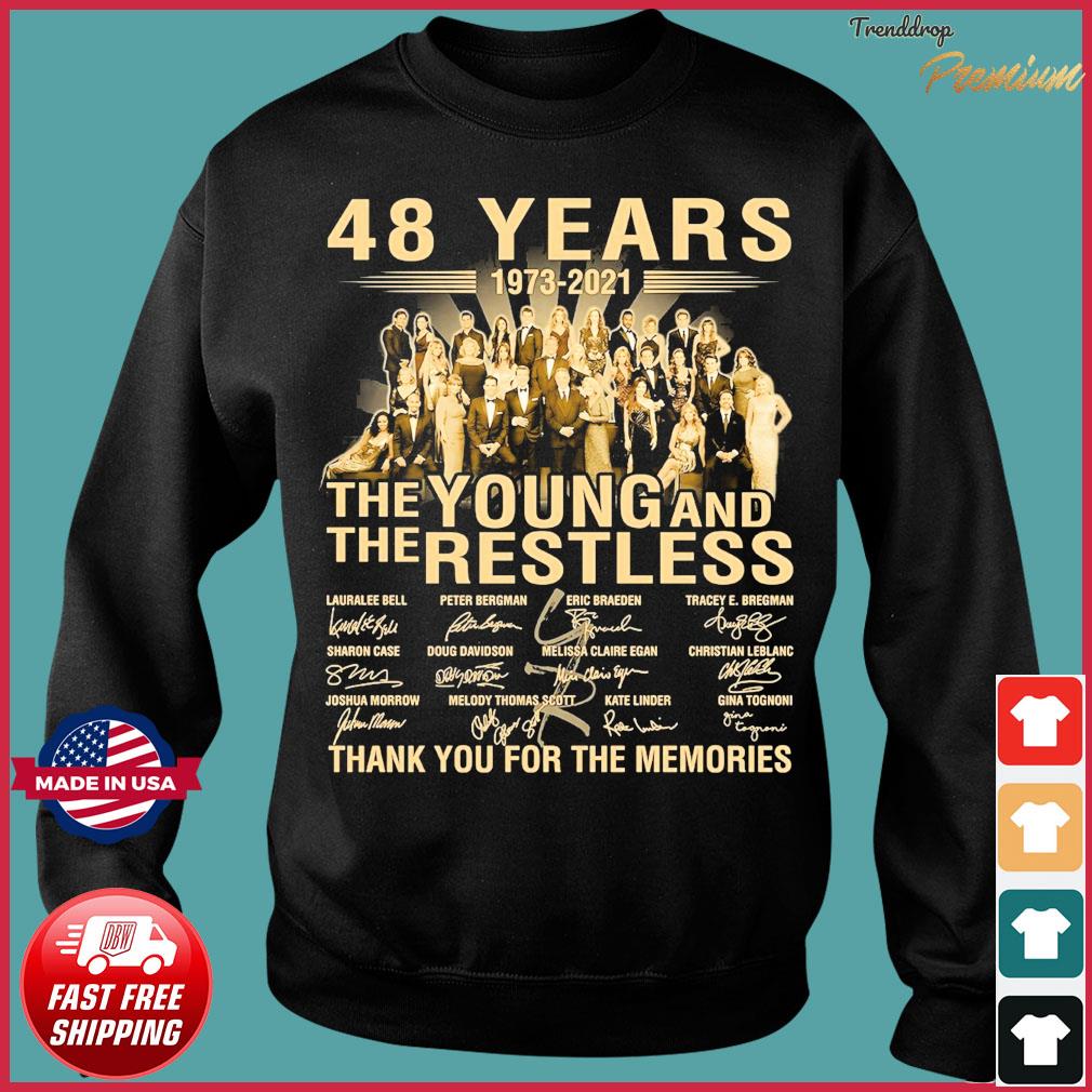 Official 48 Years 1973 21 Of The Young And The Restless Signature Thank You For The Memories Shirt Hoodie Sweater Long Sleeve And Tank Top