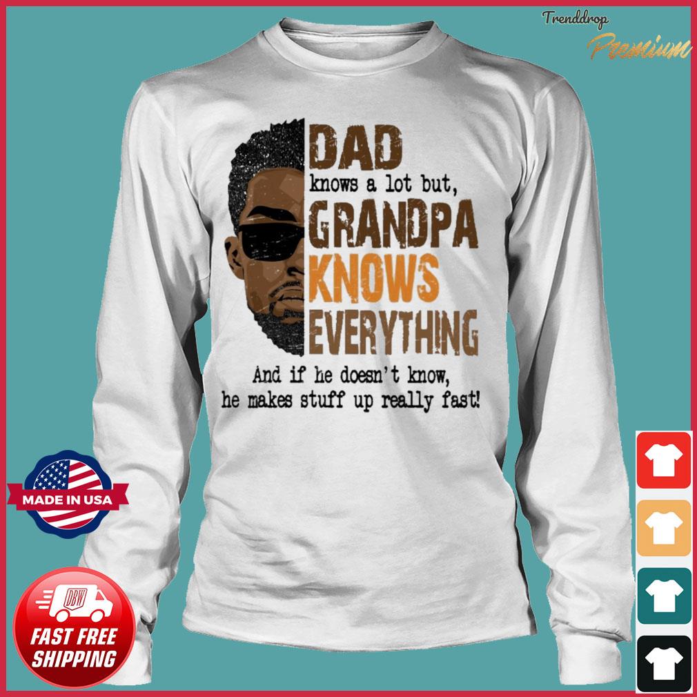 Official Dad Knows A Lot But Grandpa Knows Everything Happy Fathers Day 2021 Shirt Hoodie Sweater Long Sleeve And Tank Top